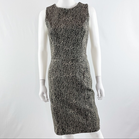 Three Dots Size S Sleeveless Leopard Animal Print Sheath Dress - Picture 2 of 9
